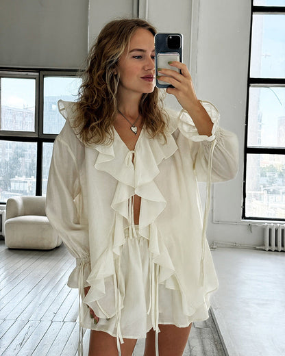 Ryder Ruffle Co-ord - Beige