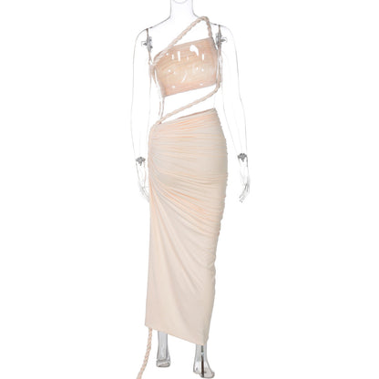 Delia Asymmetrical Dress - Beige