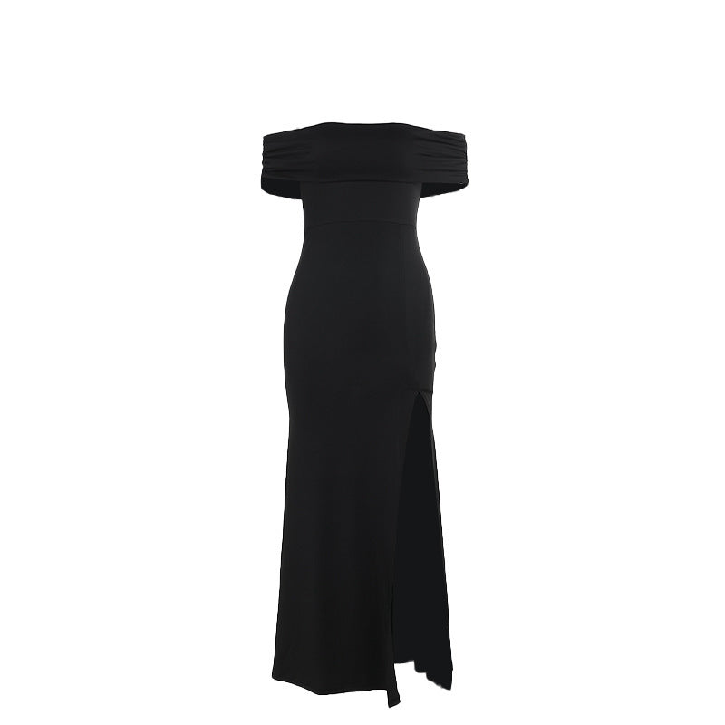Showstopper Slit Dress-Black
