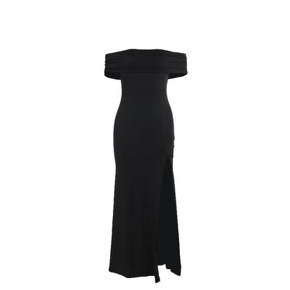Showstopper Slit Dress-Black