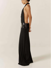Adele Halter Black Gown