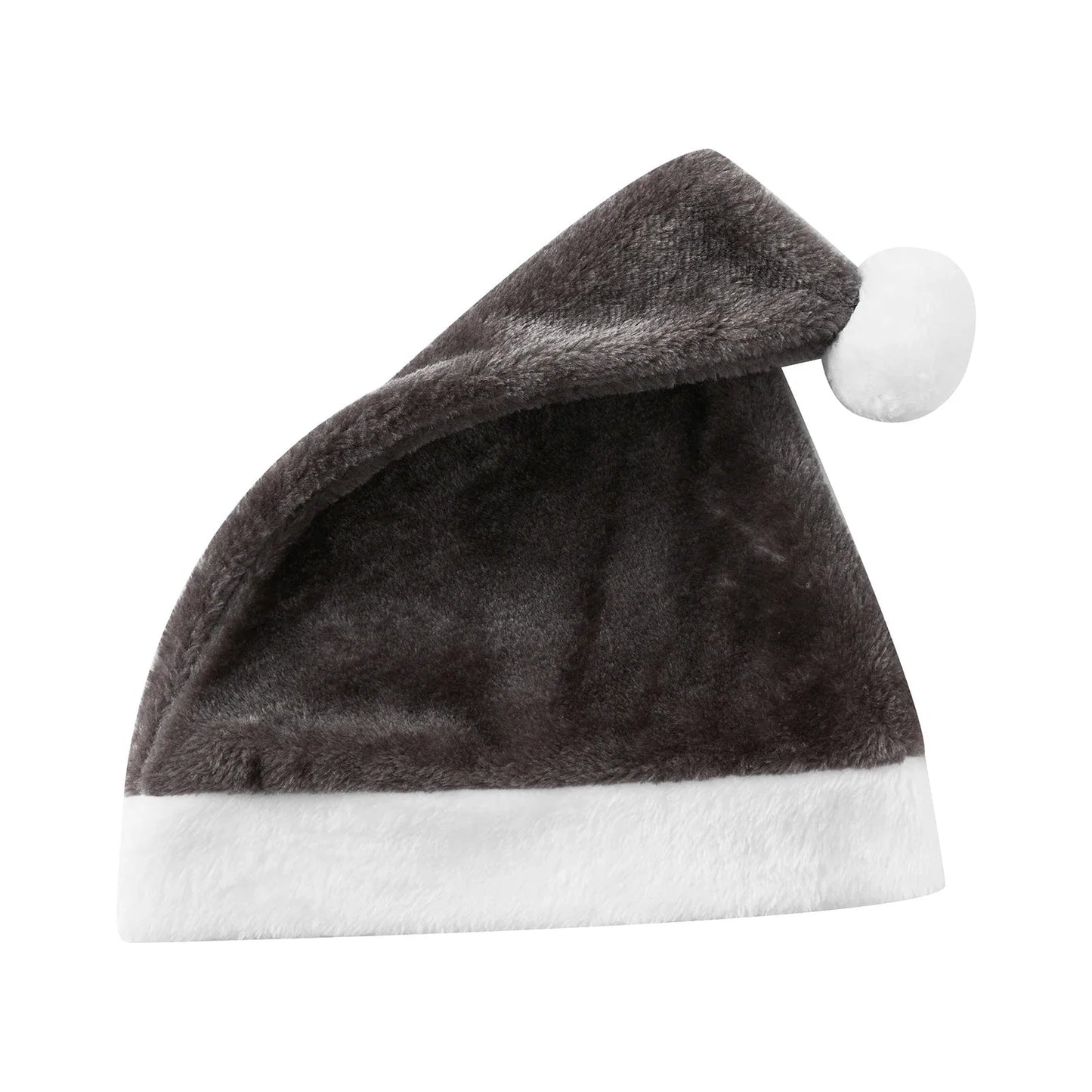 Plush Santa Claus Cosplay Party Hat For New Year Celebrations Gray Hat-L