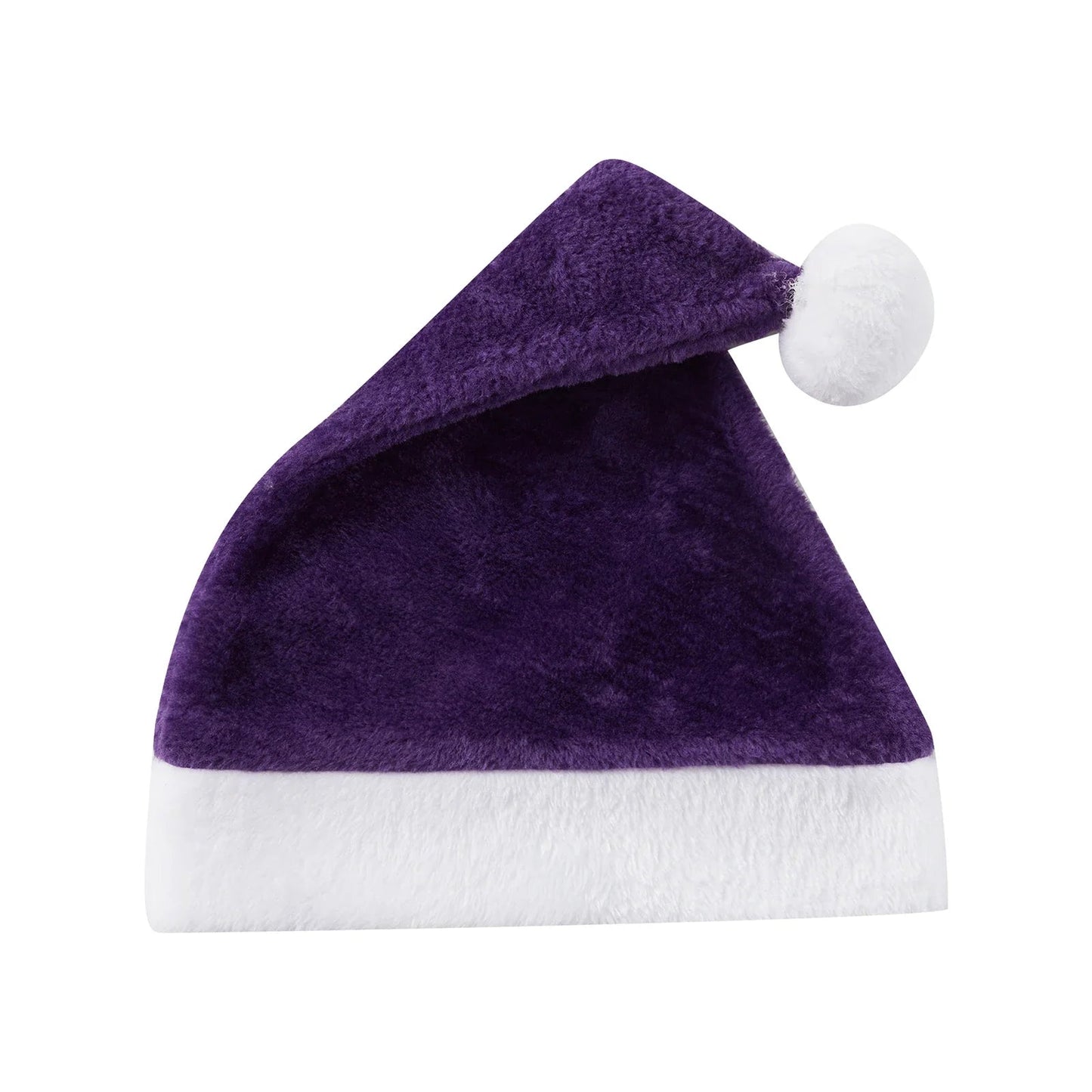 Plush Santa Claus Cosplay Party Hat For New Year Celebrations Purple Hat-L