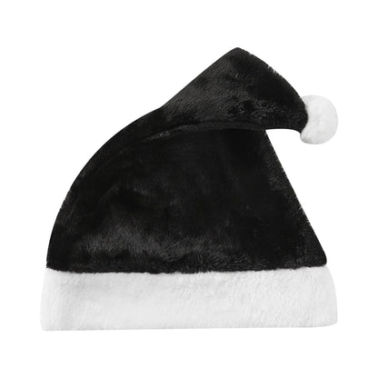 Plush Santa Claus Cosplay Party Hat For New Year Celebrations Black Hat-L
