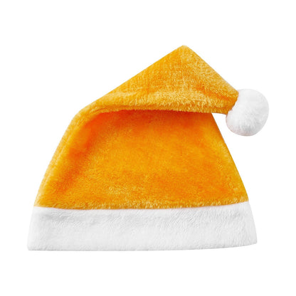 Plush Santa Claus Cosplay Party Hat For New Year Celebrations Yellow Hat-L