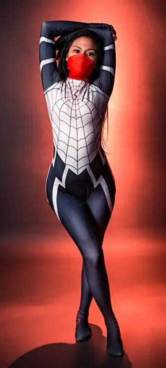 Cindy Bodysuit Silk Cosplay Spiderman Moon Superhero Women Costume