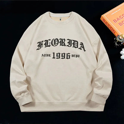 Oversized Trendy Stylish Retro Suede Sweatshirt