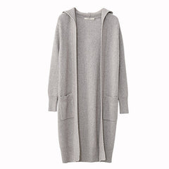 Women Fashion New Loose Hat Long Knitted Female Cardigan