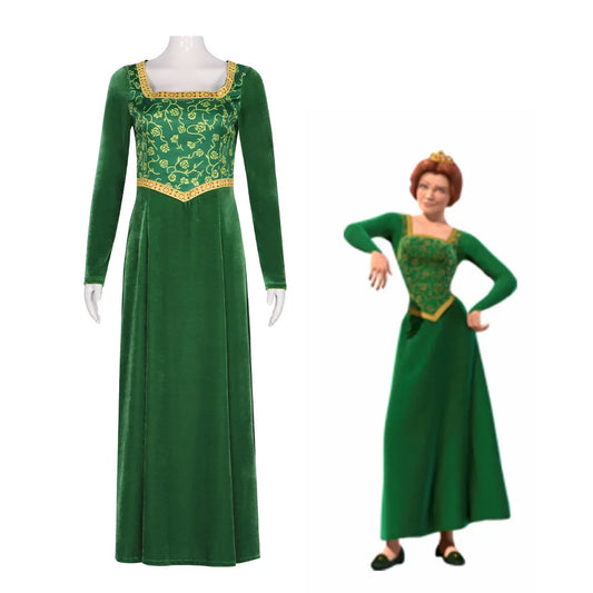 Anime Princess Green Fiona Shrek Cosplay Halloween Party Costume