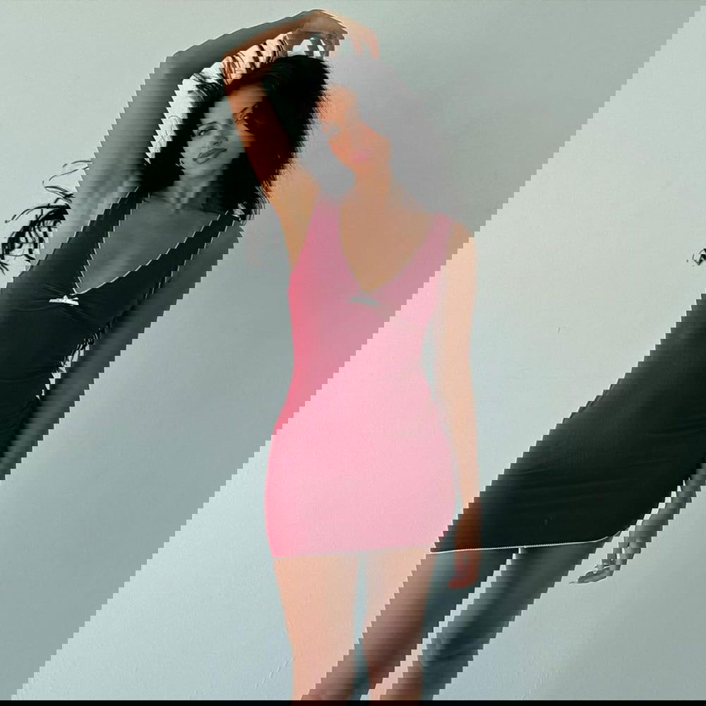 Arrival Dress V neck Sleeveless Bow Dress Slim Fit Summer