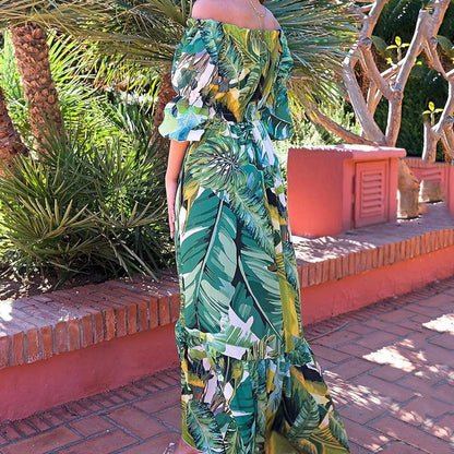 Arrival Dress Floral Print off Shoulder Slim Fit Slimming Office Dress