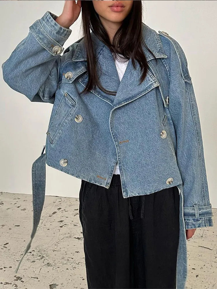 Fashion Stylish Loose Casual Denim Comfortable Long Sleeve Jacket