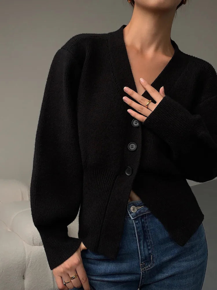 Autumn Sweater Coat Casual Elegant Long Sleeve Knitted Cardigan