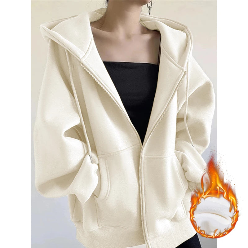 Thickened Warm Stylish Zip Up Hoodie