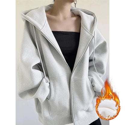 Thickened Warm Stylish Zip Up Hoodie