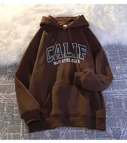 Thickened Casual Velvet Oversized Hooded Sweatshirt