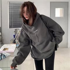 Warm Vintage Kpop Oversized Hoodie