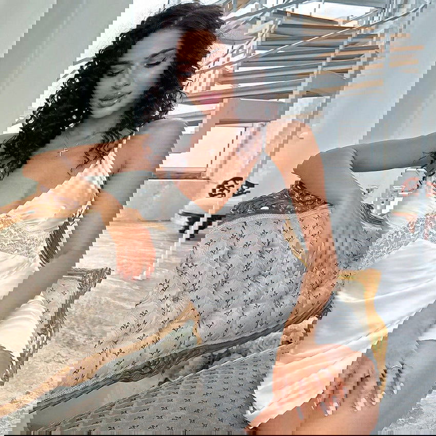 Artificial Silk Lace Stitching Nightdress Nightgown Two Piece Sets Loose Comfortable Homewear