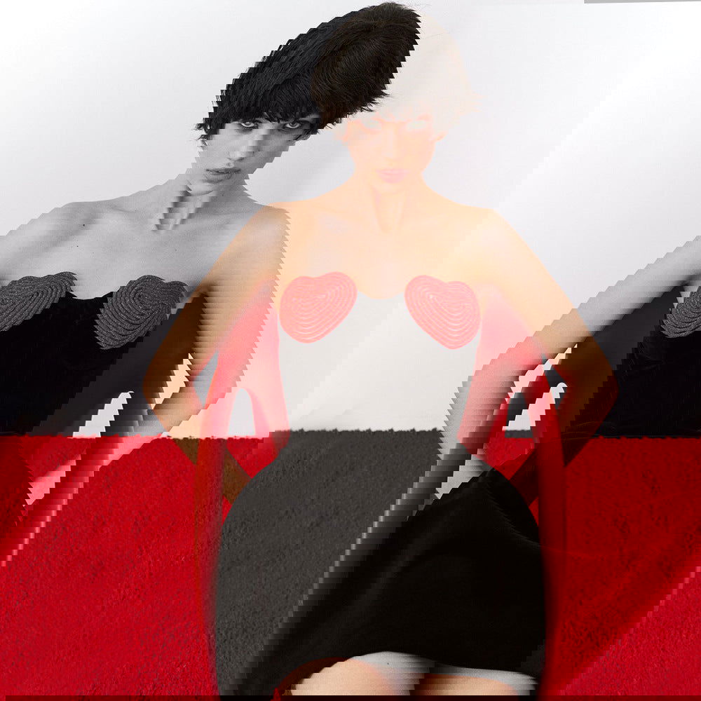 Peach Chest Diamond A line Velvet Dress Love Niche Dress