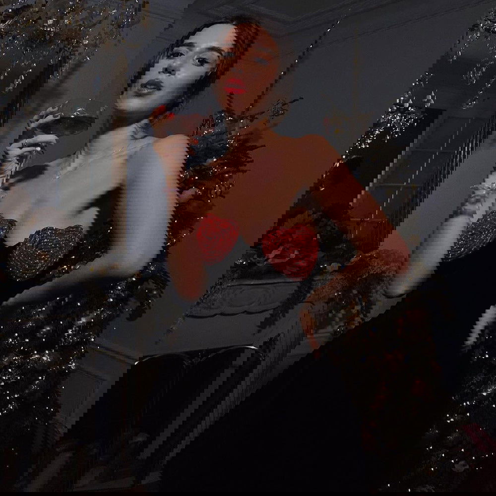 Peach Chest Diamond A line Velvet Dress Love Niche Dress