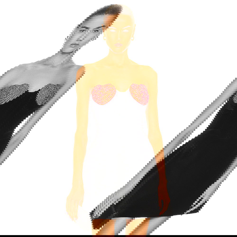 Peach Chest Diamond A line Velvet Dress Love Niche Dress