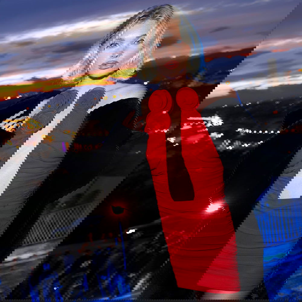 Red Hollow Out Cutout Three Dimensional Floral Pleated Mesh Strapless Dress Backless Dress