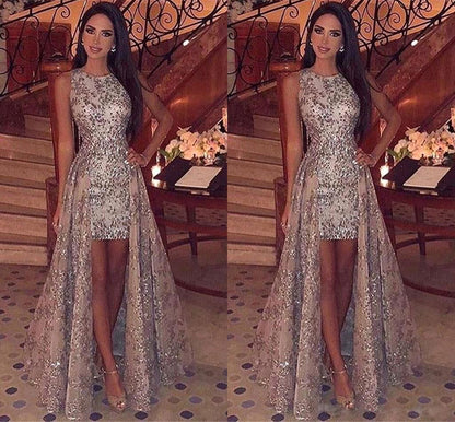 round Neck Sleeveless Bronzing Dress Cocktail Dress