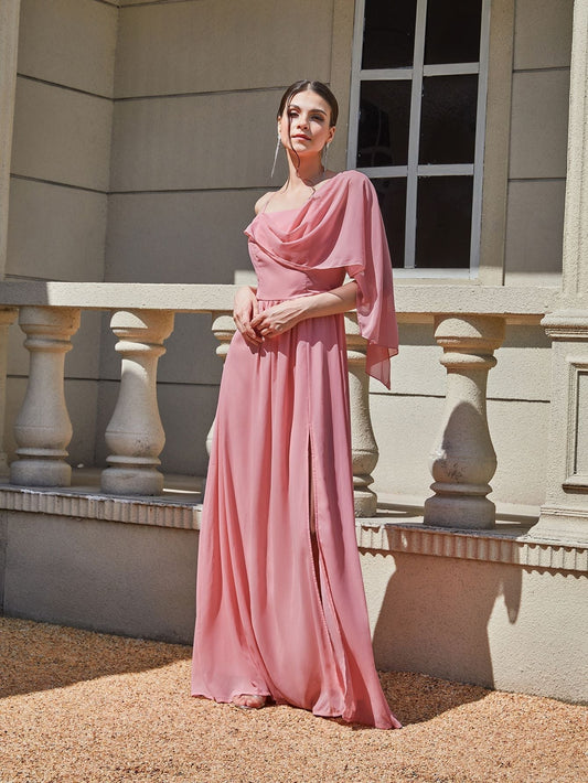 Sling Cocktail Dress Solid Color Dress