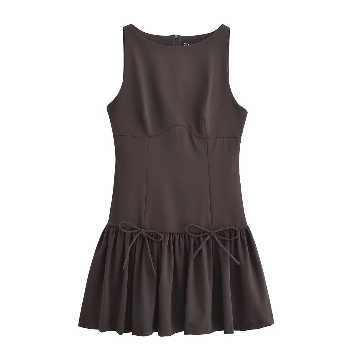 round Neck Sleeveless Bow