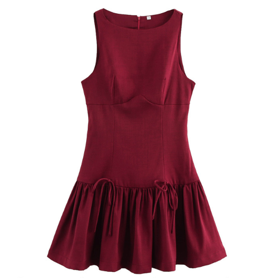 round Neck Sleeveless Bow