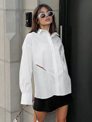 Essential Cutout Graceful Button Down Shirt Shirts