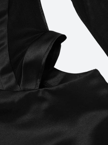 Baddie Cut Out Sheer Mini Dress