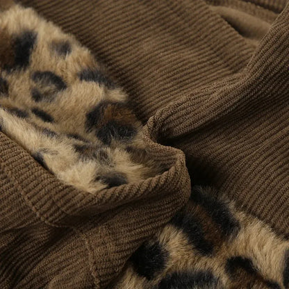 Baddie Leopard Corduroy Shorts