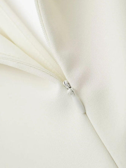 Belted Plunge Neck Mini Dress