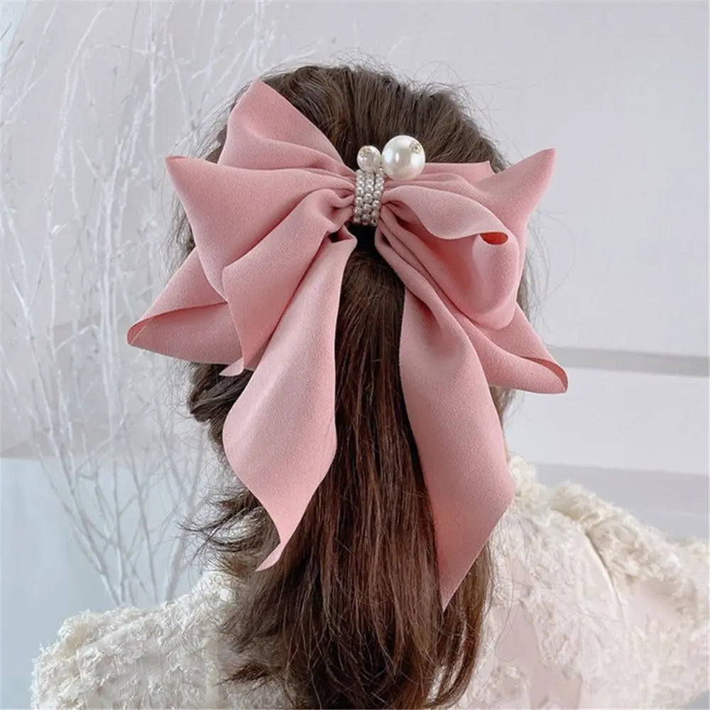 Ribbon Bowknot Ponytail Hair Accessory - Spring Fashion Christmas