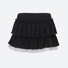 Black Coquette Mini Skirt