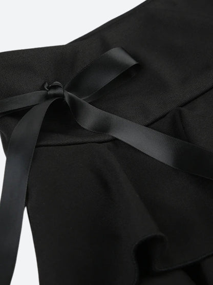 Black Coquette Mini Skirt