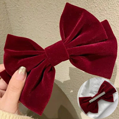 Red Velvet Elegant Fashion Ponytail Christmas Hair Accessory Red Accessories-L