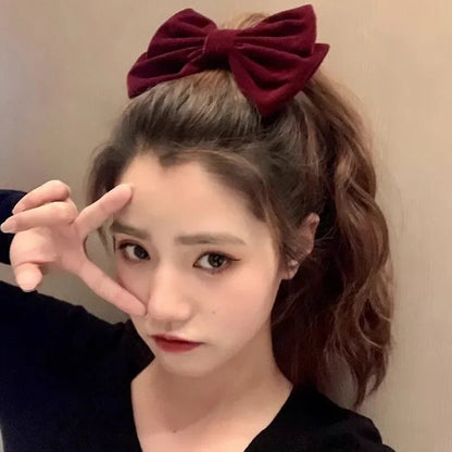 Red Velvet Elegant Fashion Ponytail Christmas Hair Accessory Accessories-L
