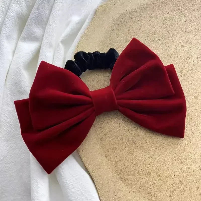 Red Velvet Elegant Fashion Ponytail Christmas Hair Accessory 1 Accessories-L