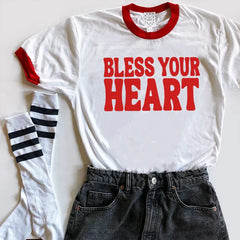 Bless Your Heart Ringer Tee