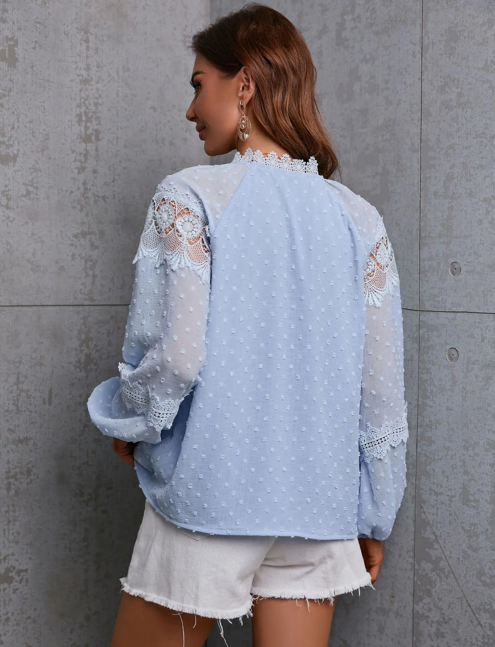 Bohemian Lace Hollow Out Tassel Oversize Boho Blouse bohoblouse-250126