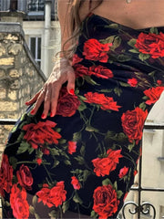 Boho Slim Fit Printed Off-Shoulder Floral Dress floraldress-250126