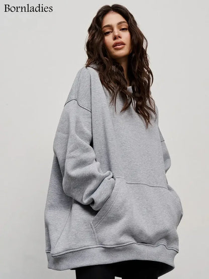 Thick Warm Fashion Stylish Oversized Fleece Sweatshirt