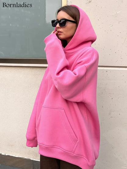 Thick Warm Fashion Stylish Oversized Fleece Sweatshirt