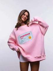 Trendy Casual Chic Warm Round Neck Oversized Hoodie