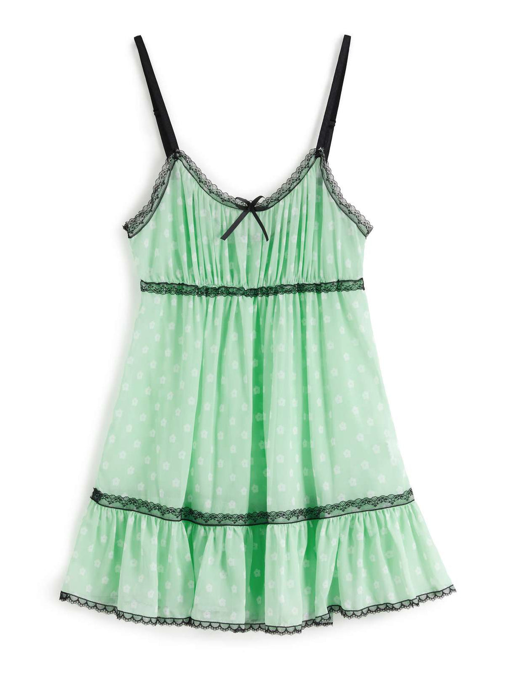 Lace Trim Graceful Floral Mini Dress Dresses
