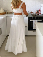 JuliaFashion - Floral Print Lace Trim Suspender Skirts Sets Suits