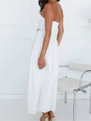JuliaFashion - Strapless Off Shoulder High Waist Long Skirts Beachwear Suits