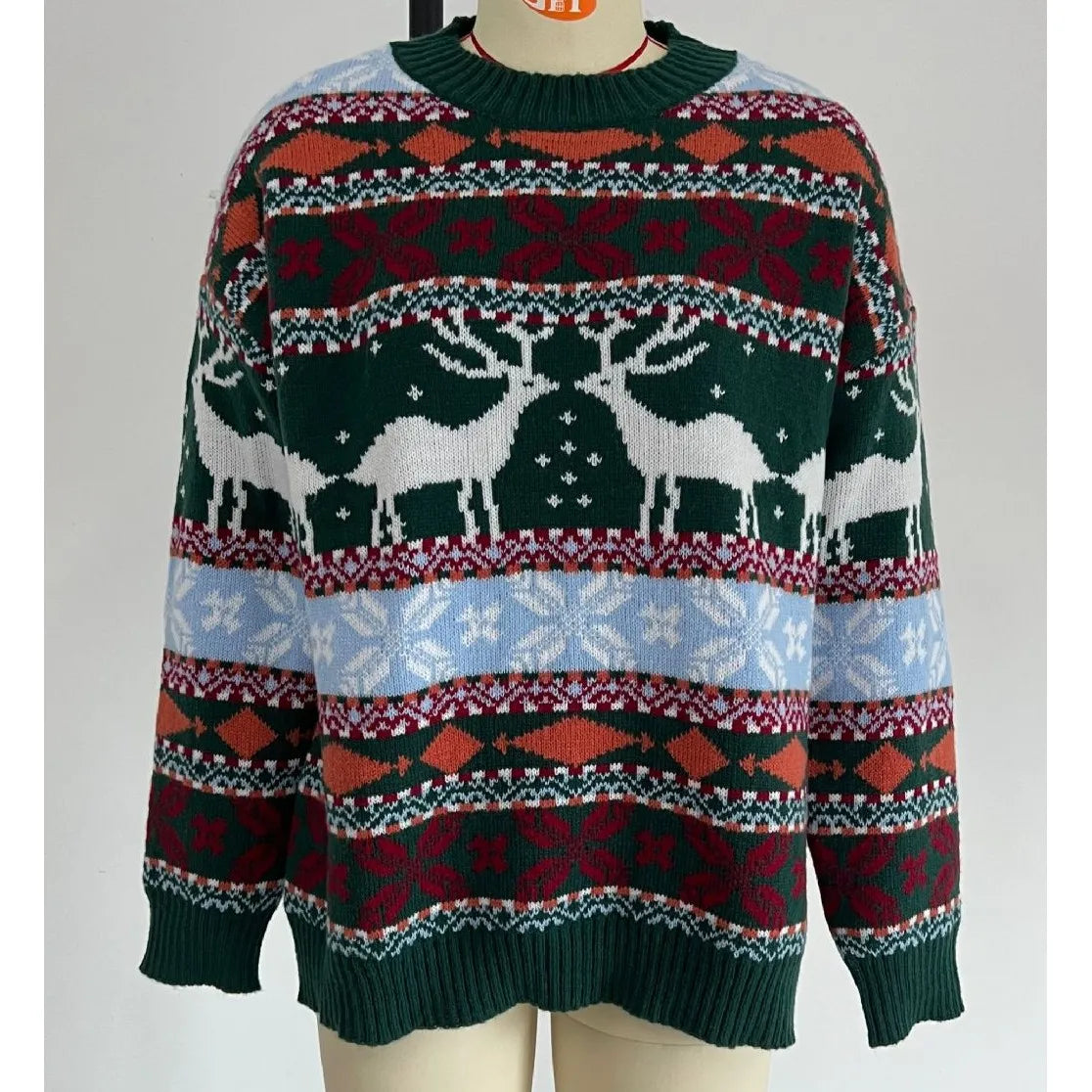 Casual Long Sleeve Knitted Pullover Basic Jersey Fashion Christmas Sweater Green / S Sweaters-L